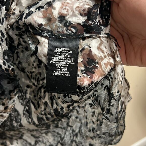 NWOT ALICE + OLIVIA Medium Snakeskin Print Velvet Burnout Silk Popover Blouse - Picture 5 of 6